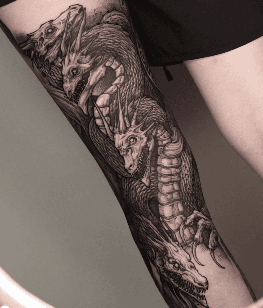 Hydra Fierce Roman Mythology Tattoo