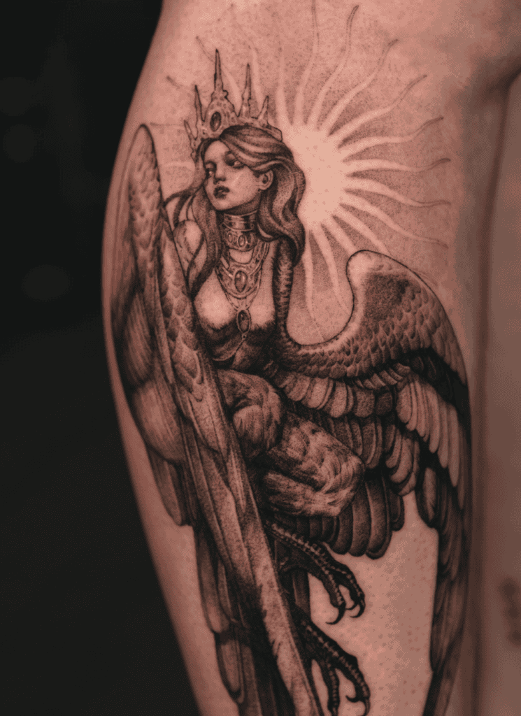 Harpy Crown Roman Mythology Tattoo