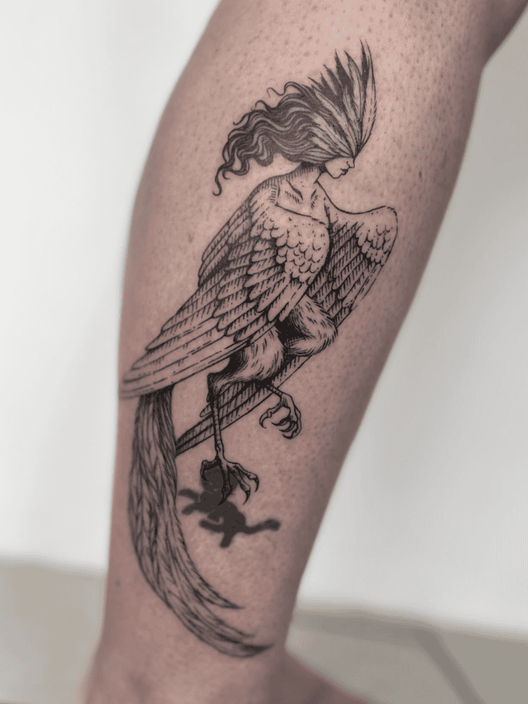 Harpy Fly Roman Mythology Tattoo