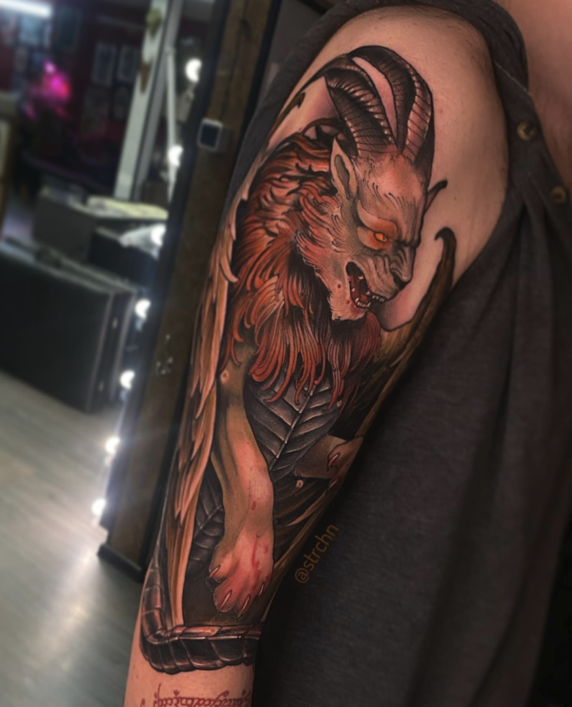 Manticore Fierce Roman Mythology Tattoo
