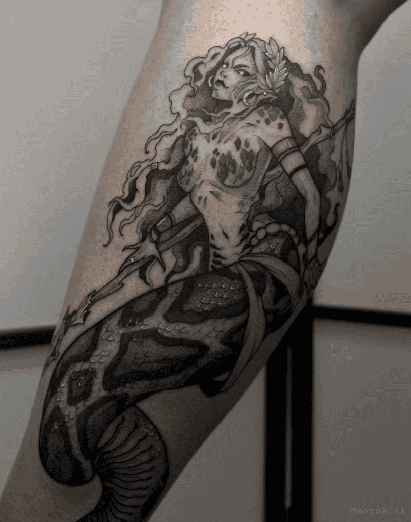 Lamia Spear Roman Mythology Tattoo