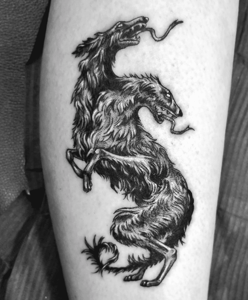 Orthrus Fierce Roman Mythology Tattoo