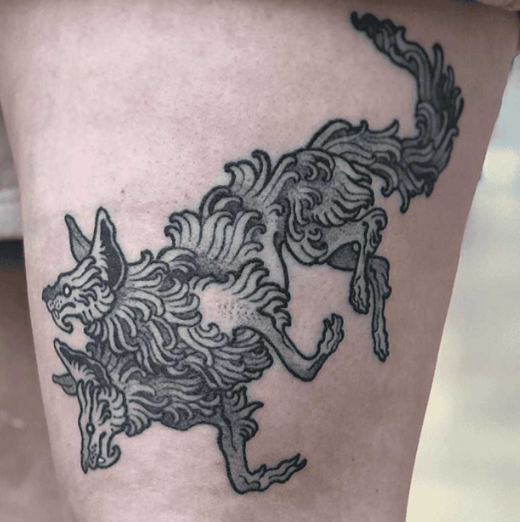 Orthrus Roman Mythology Tattoo