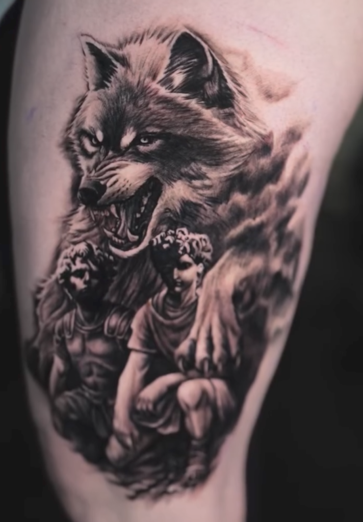 She-Wolf of Rome Roman Mythology Tattoo