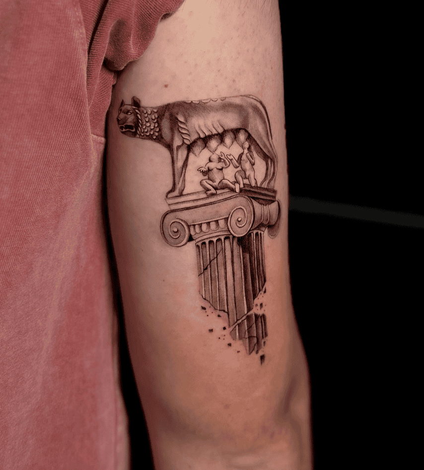 She-Wolf of Rome Statue Roman Mythology Tattoo