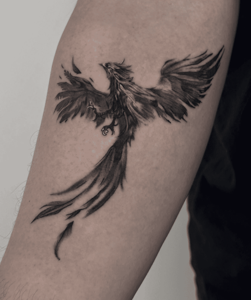 Phoenix Flight Roman Mythology Tattoo