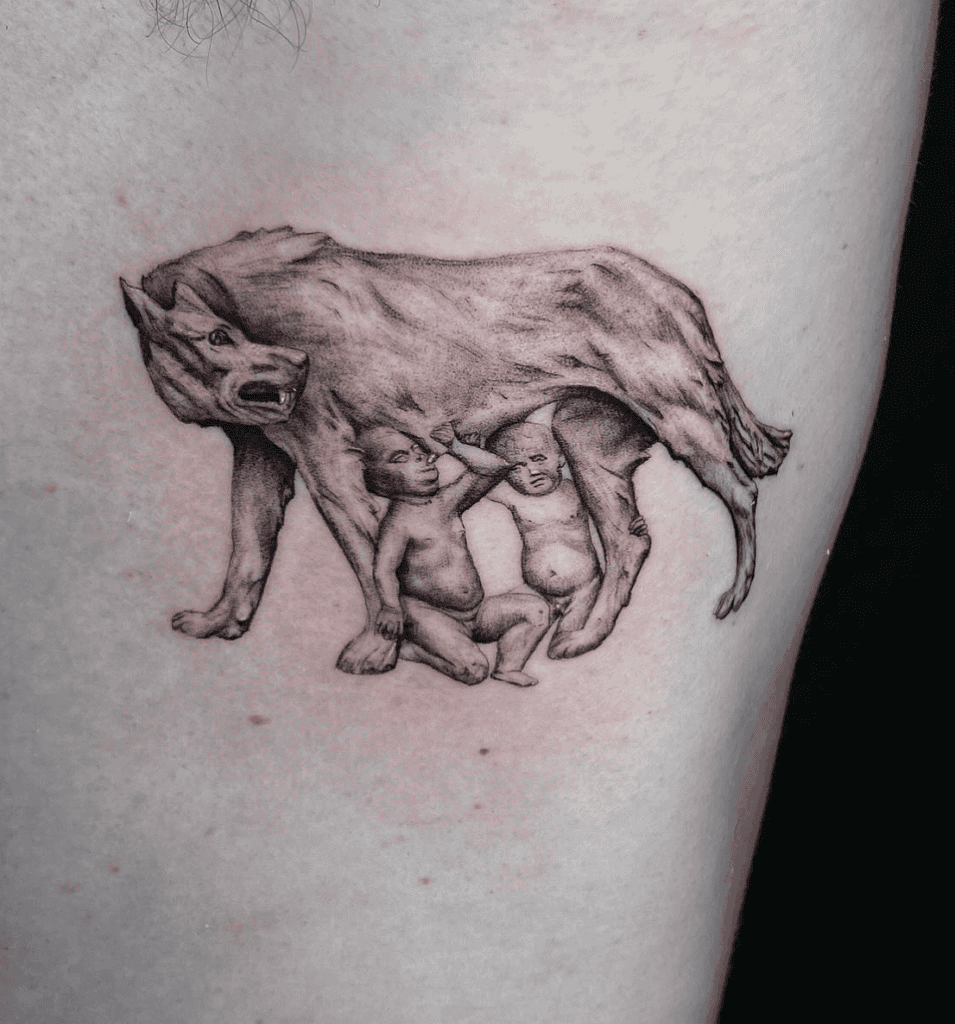 Romulus & Remus Statue Roman Mythology Tattoo