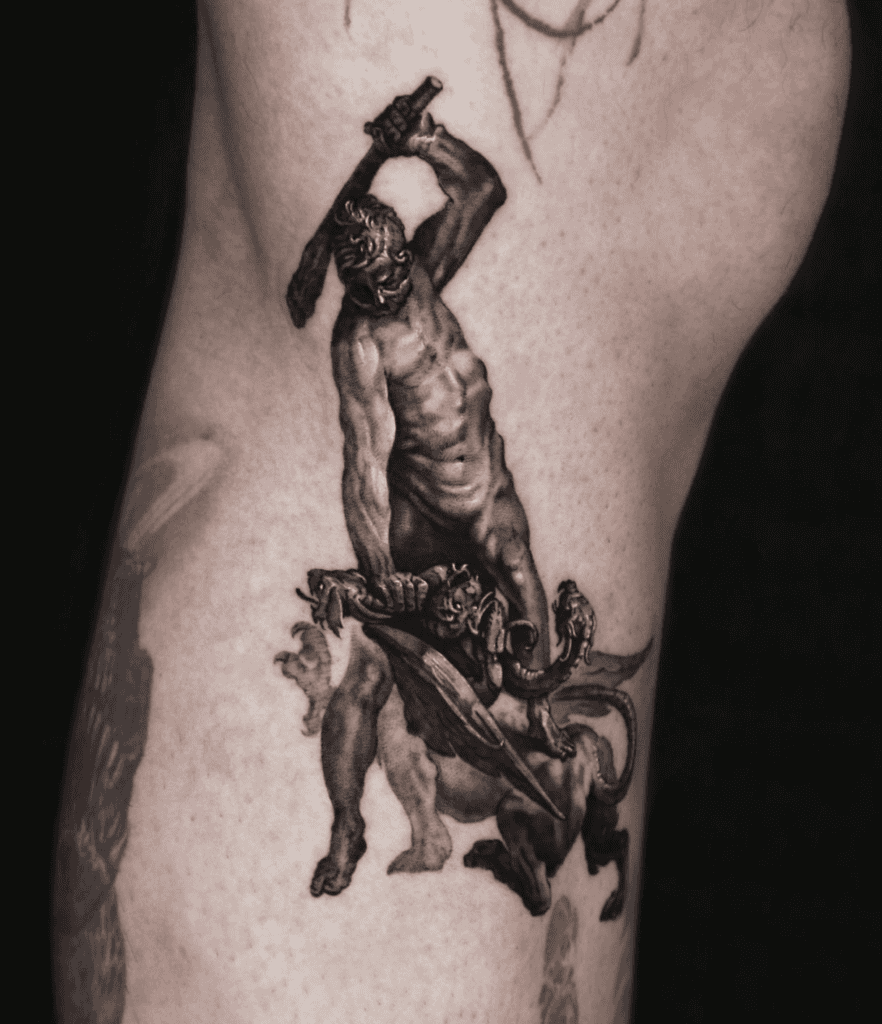 Hercules Slay Roman Mythology Tattoo