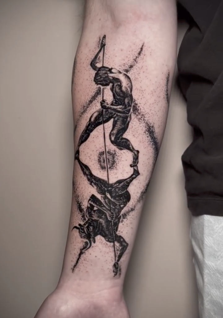 Theseus Minotaur Roman Mythology Tattoo