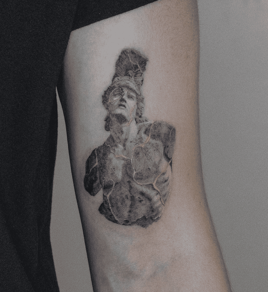 Achilles Statue Roman Mythology Tattoo