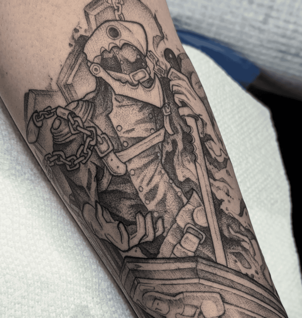 Thanatos Pose Persona Tattoo