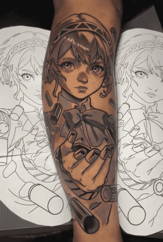 Aigis Pose Persona Tattoo