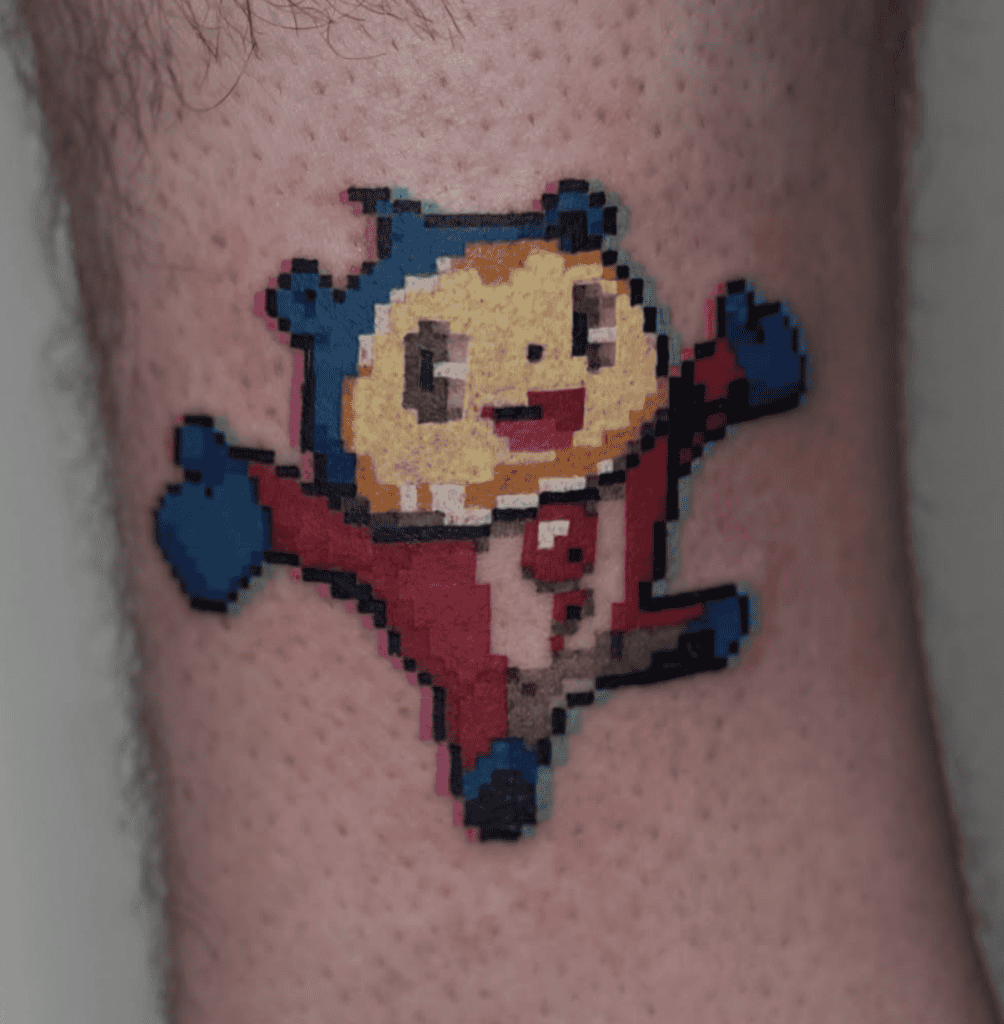 Teddie Pixel Persona Tattoo