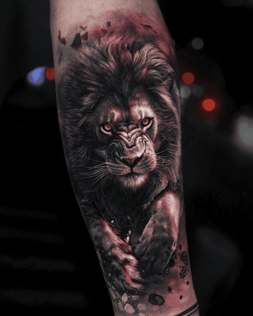 Asiatic Charge Lion Tattoo