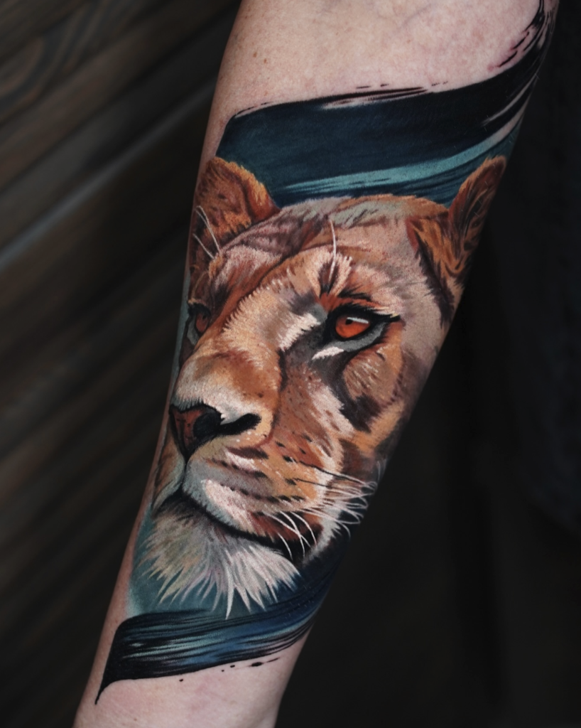 Asiatic Lioness Tattoo
