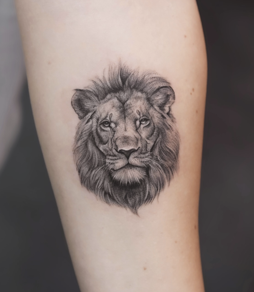 Barbary Head Lion Tattoo
