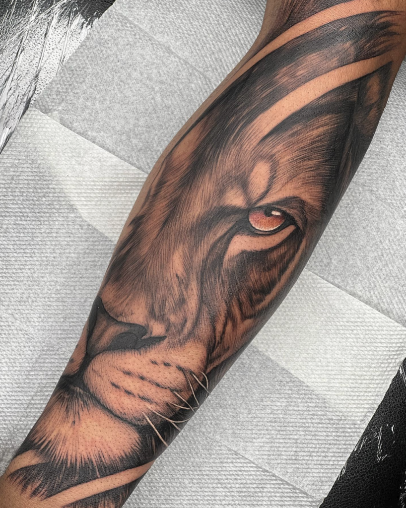 Cape Stare Lion Tattoo