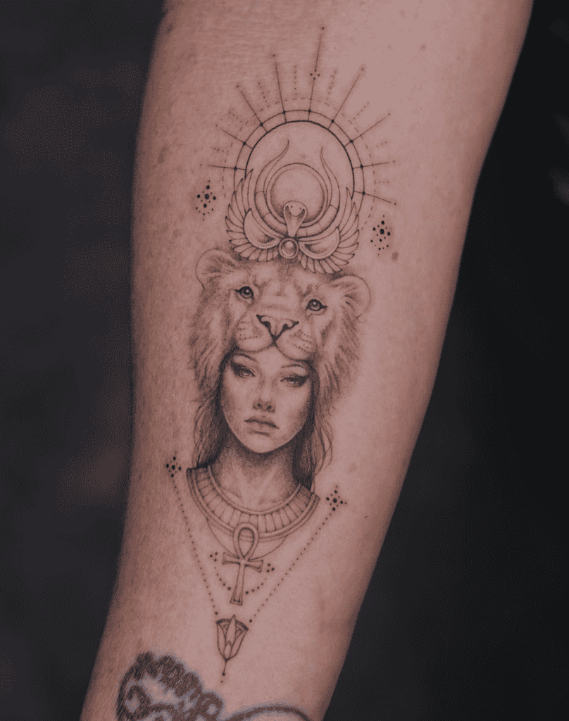 Sekhmet Lion Tattoo
