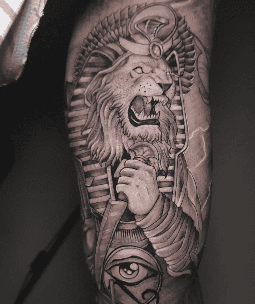Maahes Lion Tattoo