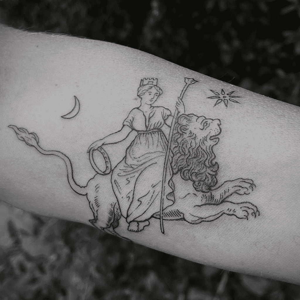 Lion of Cybele Lion Tattoo