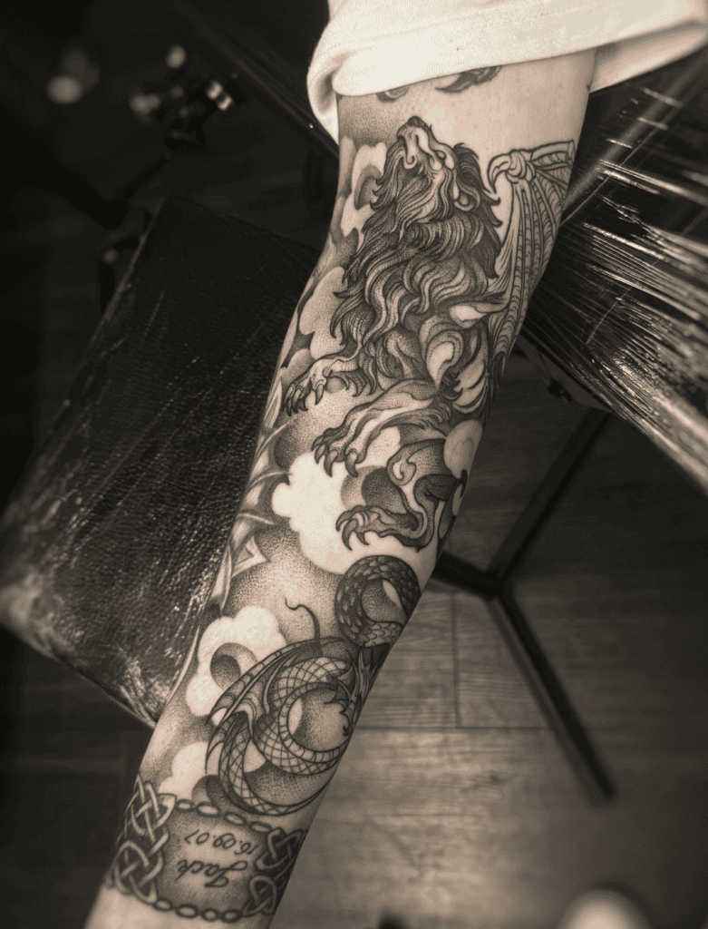 Chimaera Fly Lion Tattoo