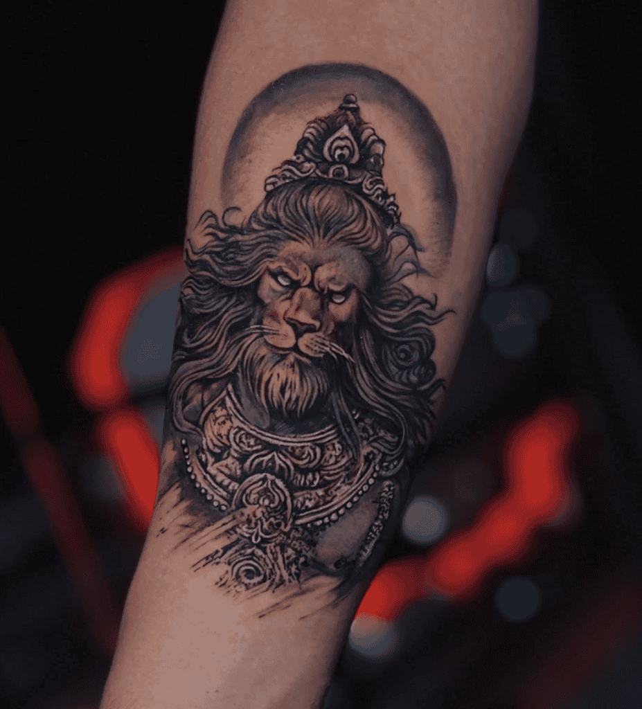 Narasimha God Lion Tattoo