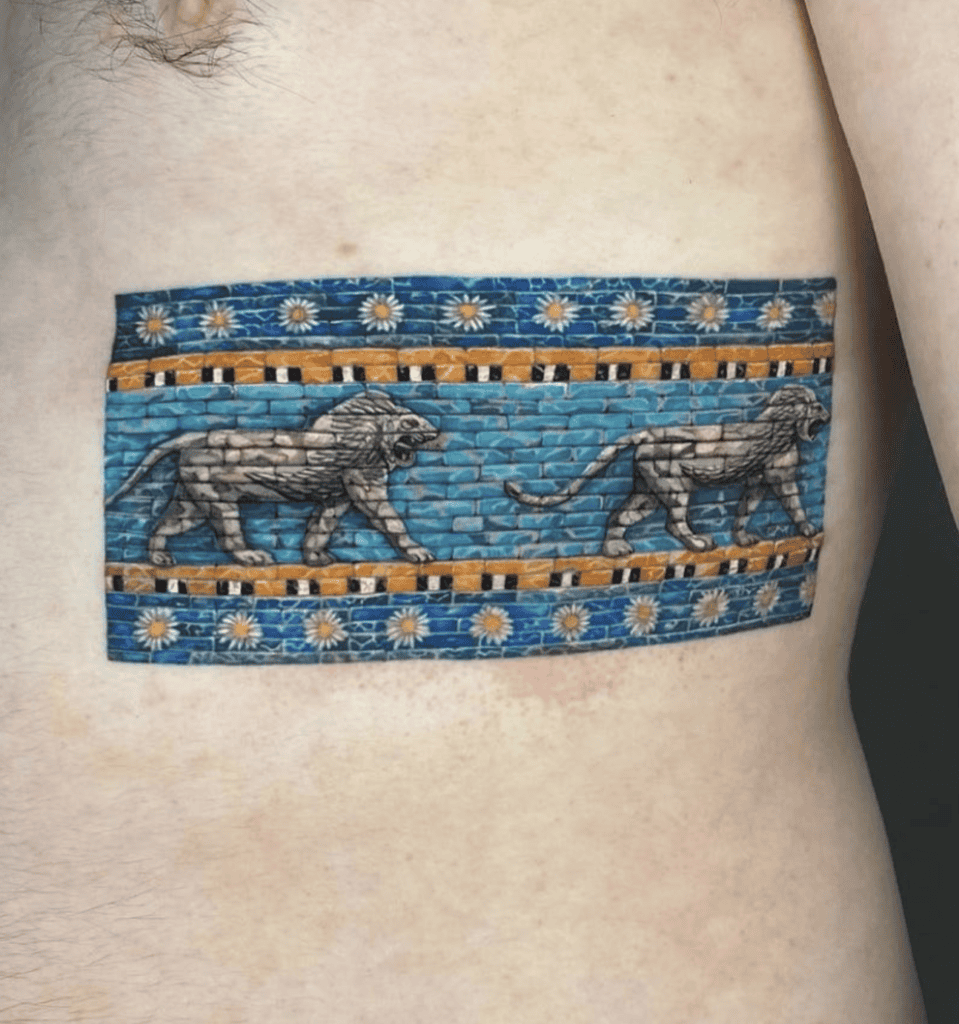 Ishtar Gate Lion Tattoo