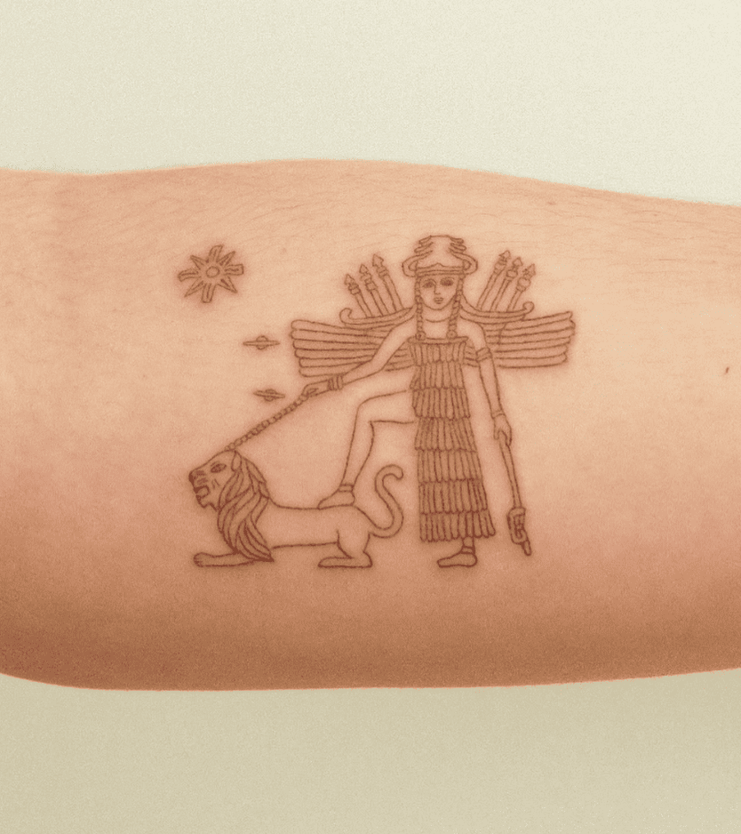 Ishtar Lion Tattoo