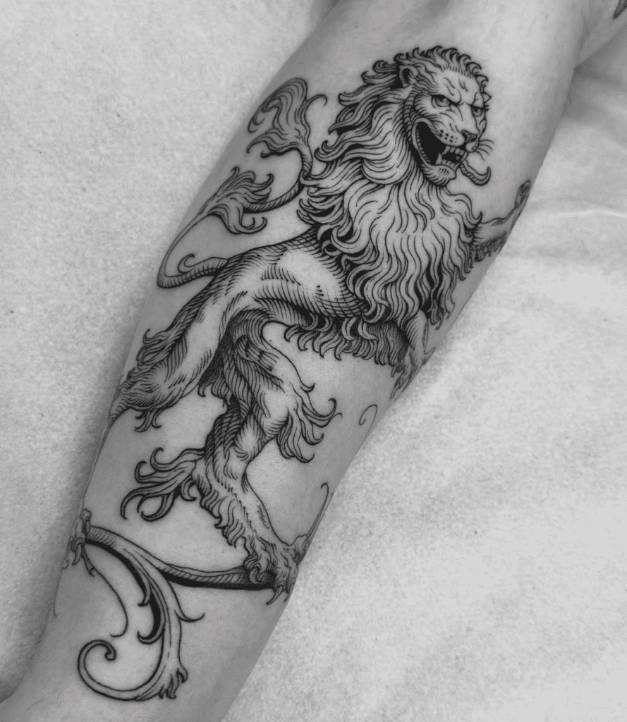 Heraldic Lion Tattoo