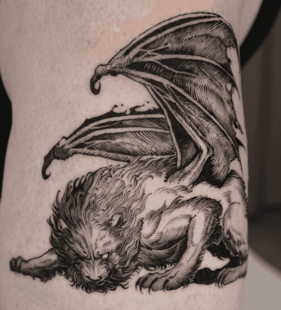 Manticore Fierce Lion Tattoo