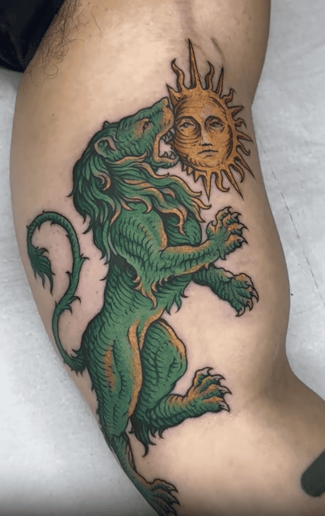 Green Lion Tattoo