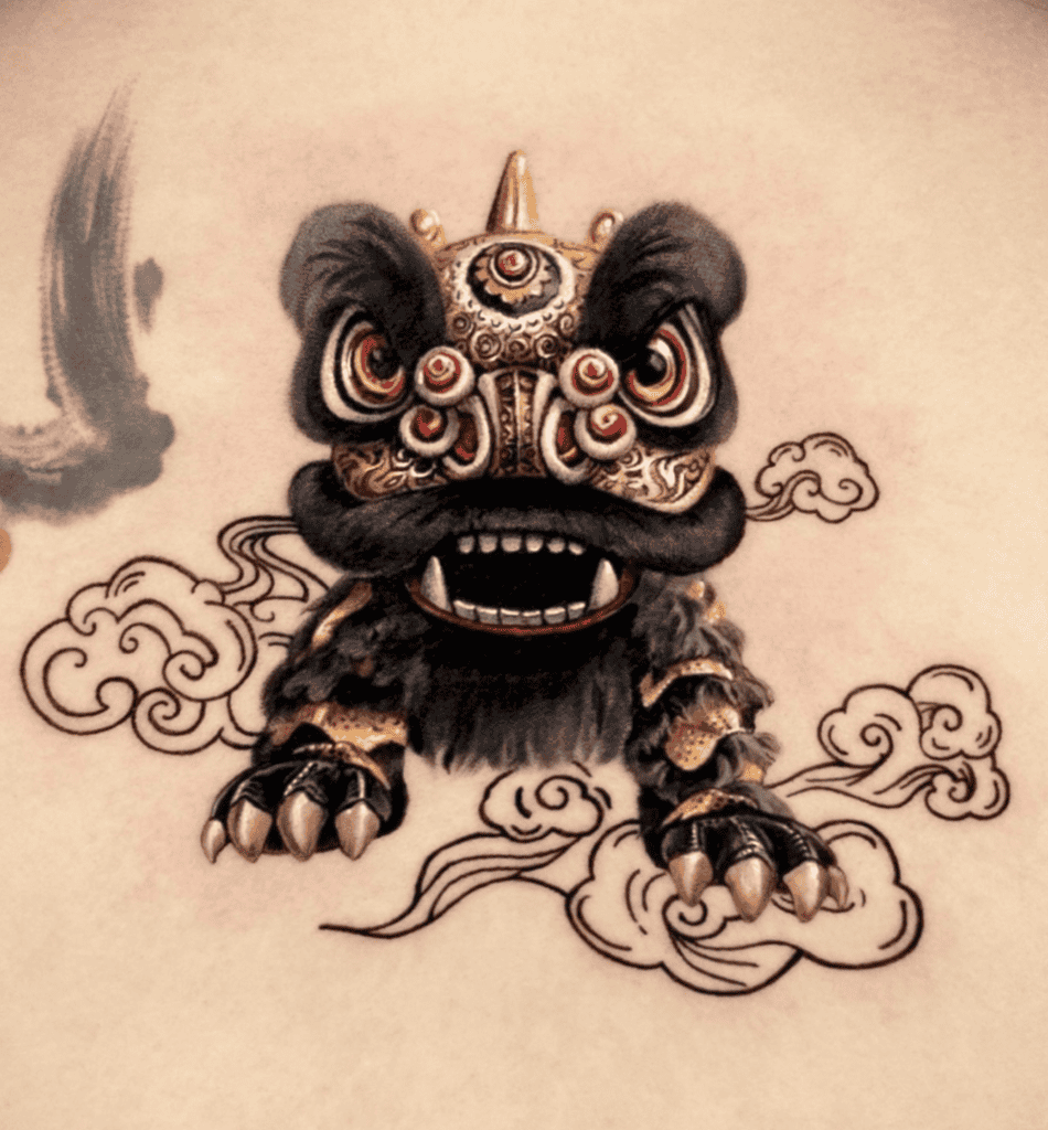 Lion Dance Black Lion Tattoo