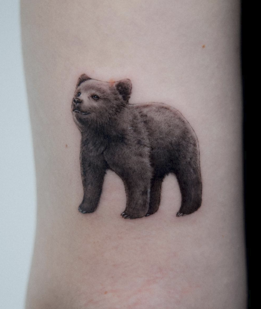 Brown Bear Cub Tattoo
