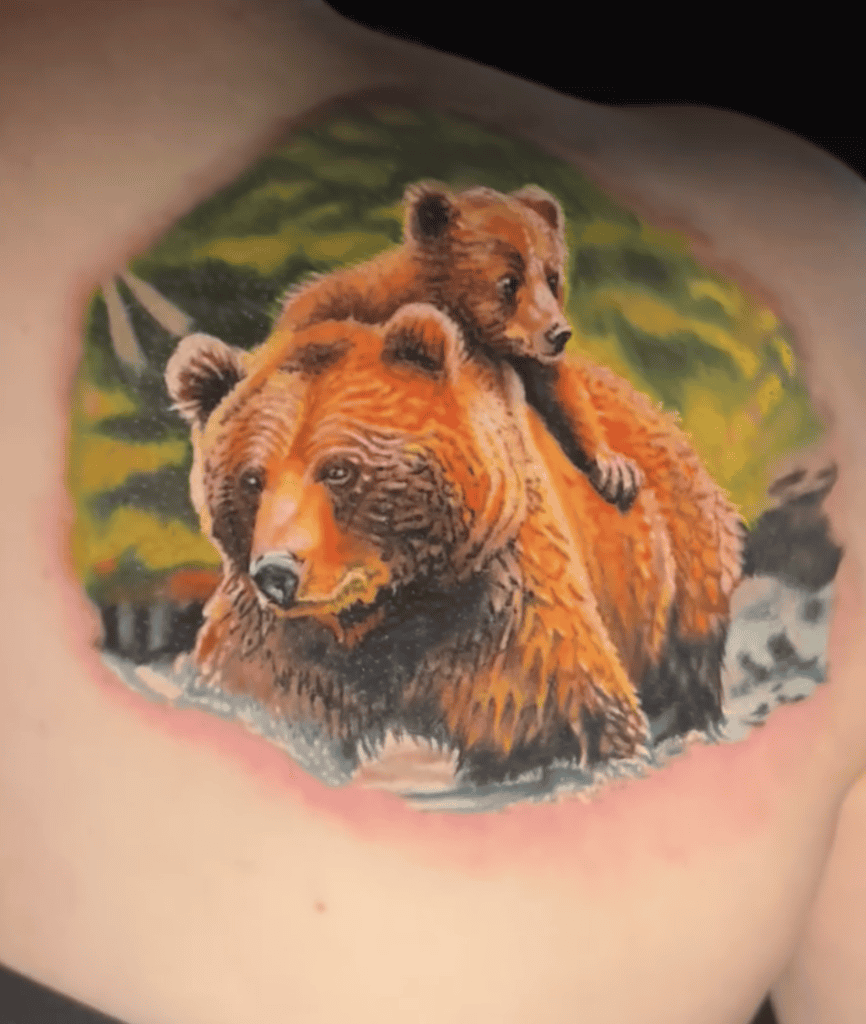 Brown Bear Family Tattoo