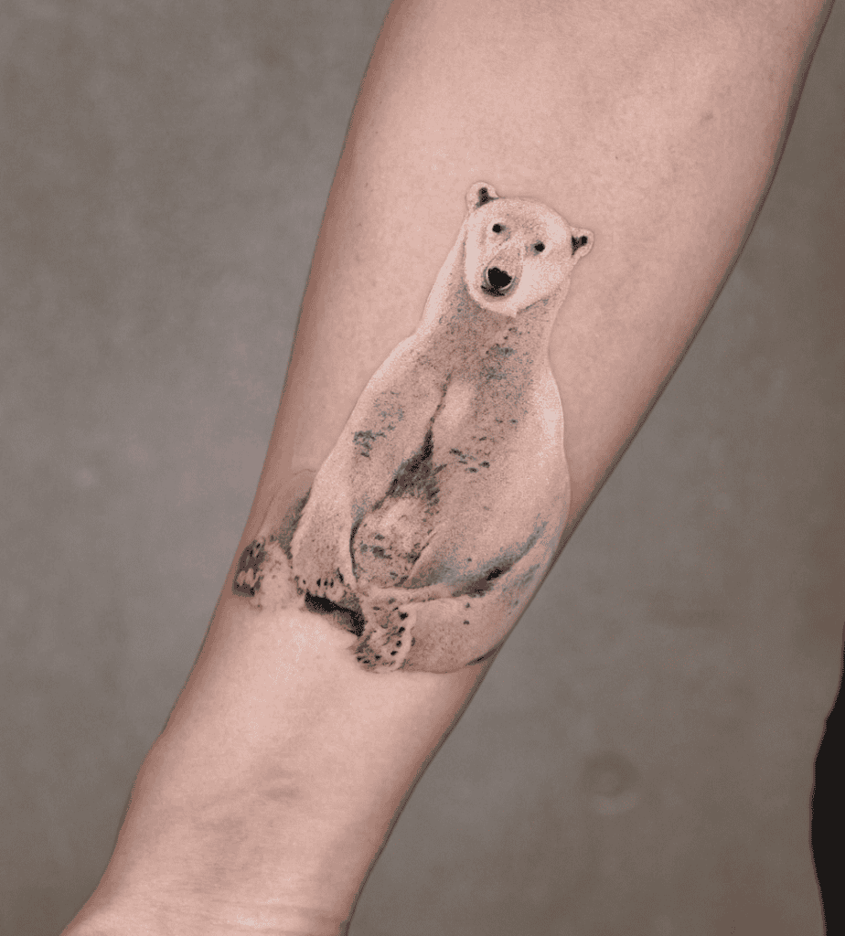 Polar Bear Sit Tattoo