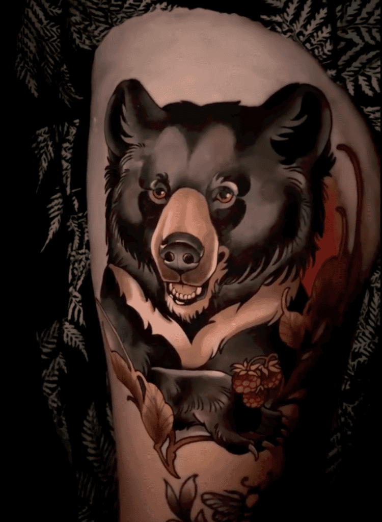 Asian Black Bear Tattoo