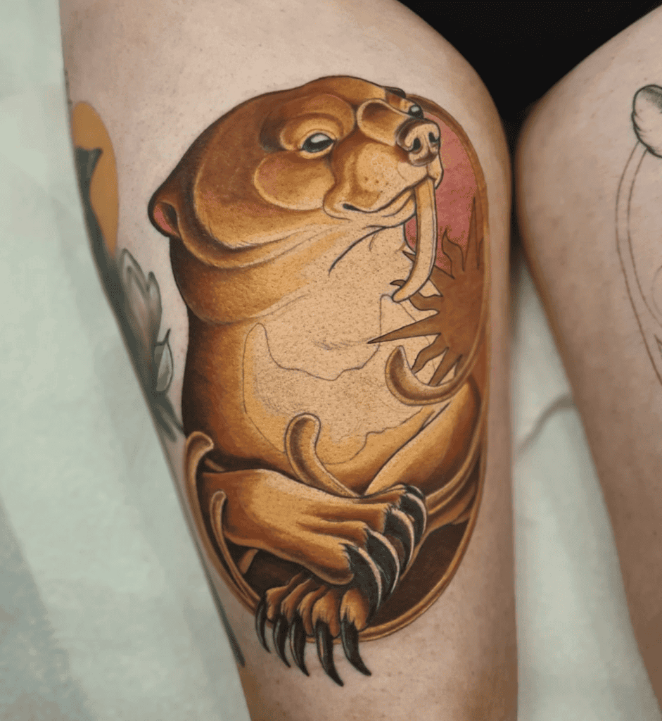 Sun Bear Frame Tattoo