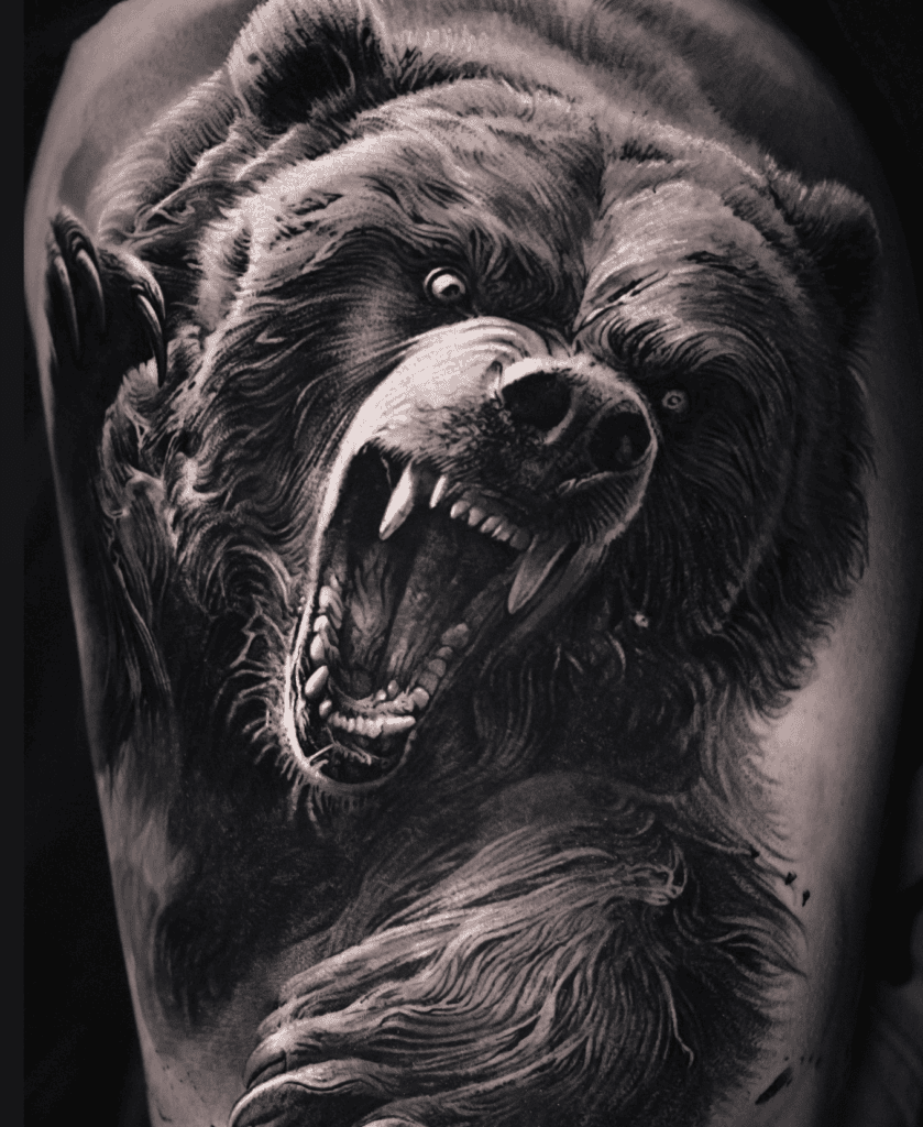Grizzly Bear Fierce Tattoo