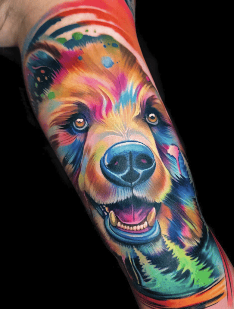 Eurasian Brown Bear Colour Tattoo