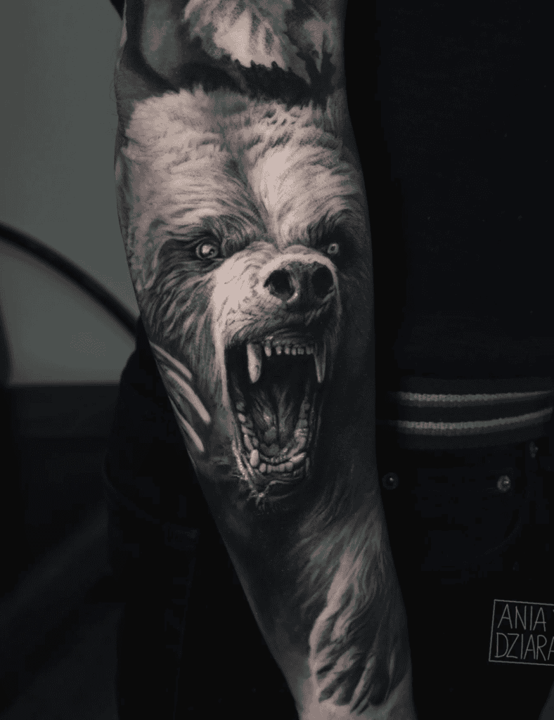 Himalayan Brown Bear Fierce Tattoo