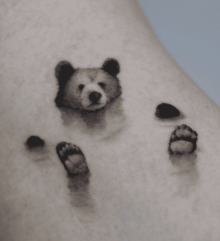 Himalayan Brown Bear Swim Tattoo
