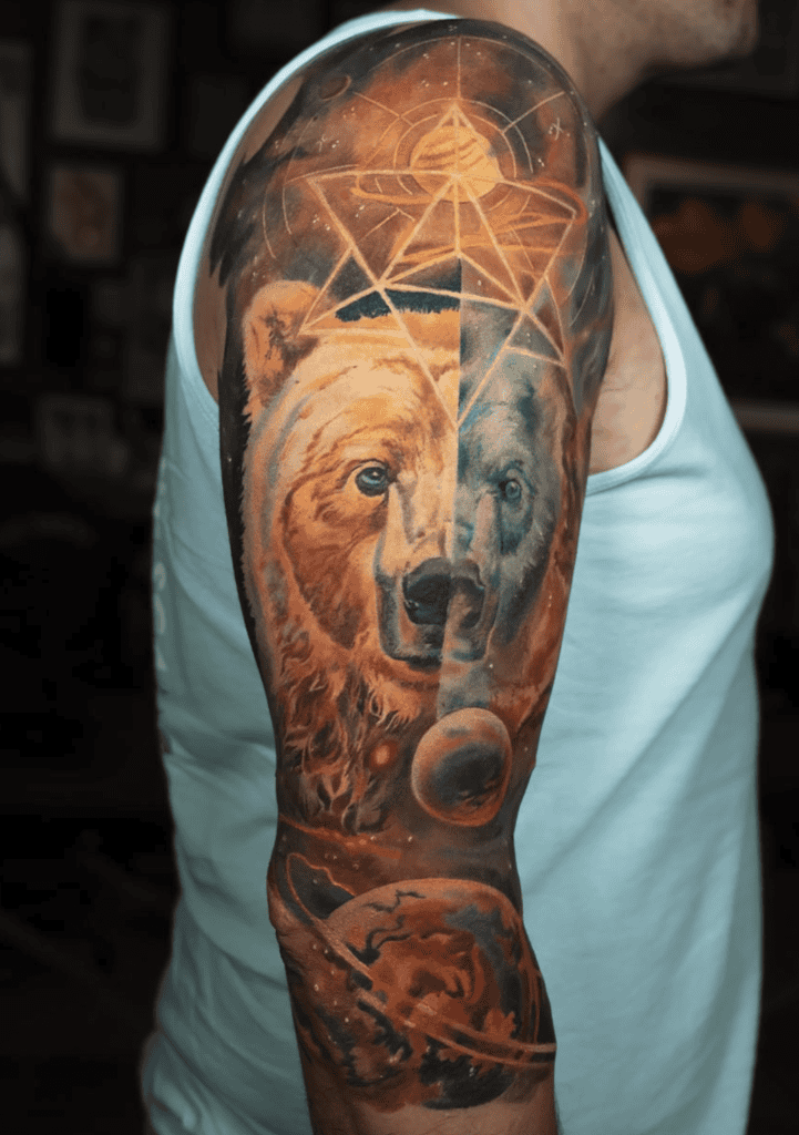 Kermode Bear Split Tattoo