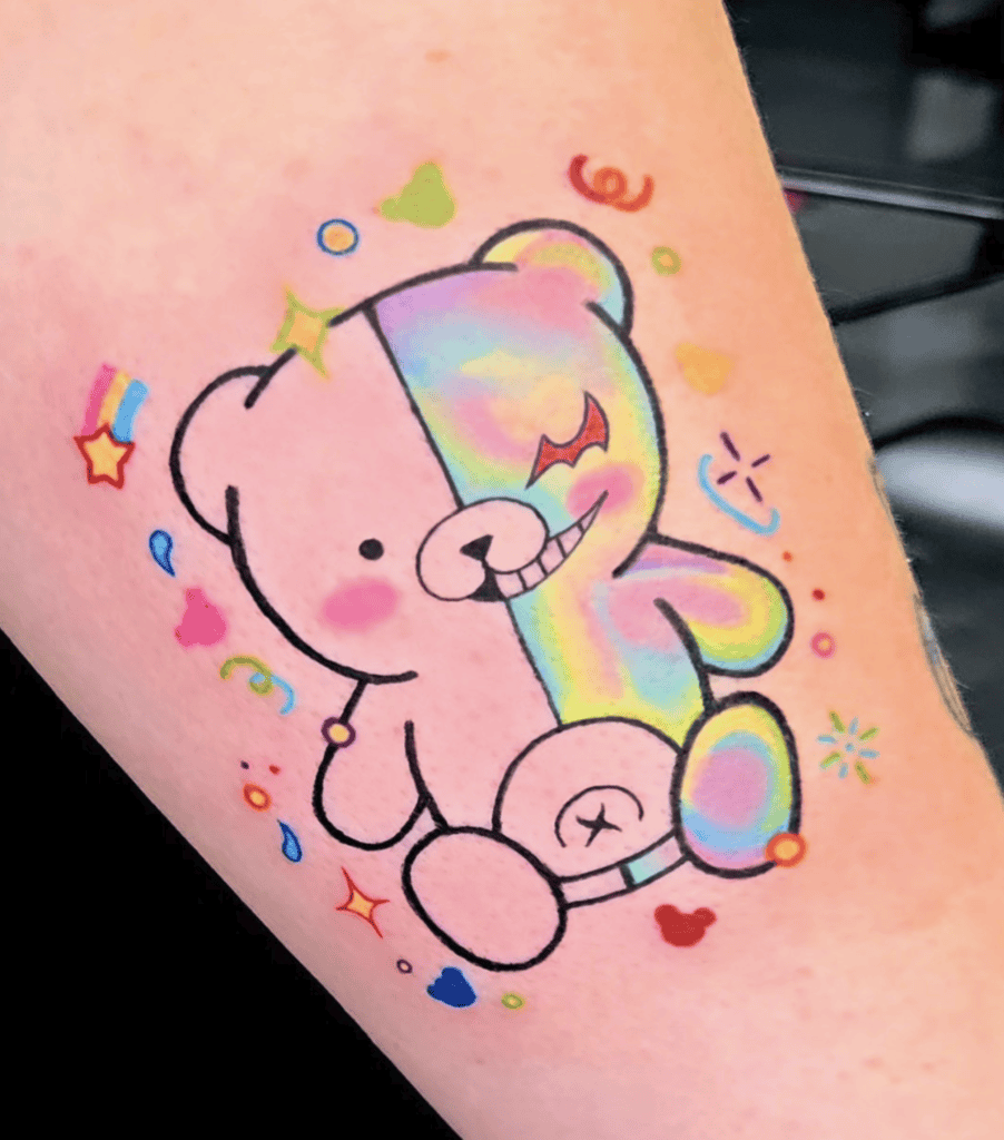 Monokuma Colour Bear Tattoo