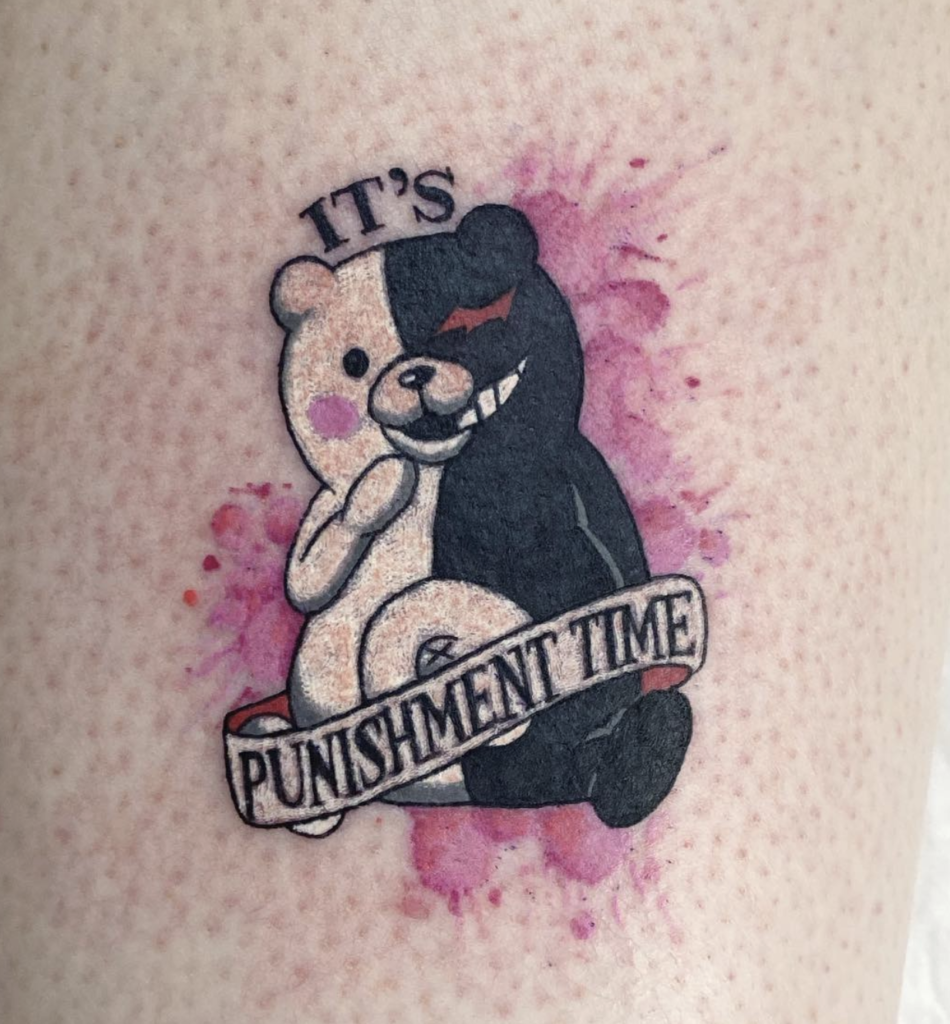 Monokuma Punish Bear Tattoo
