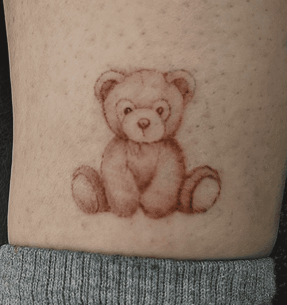 Teddy Bear Sit Tattoo