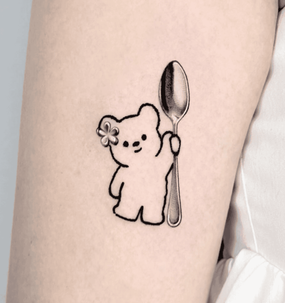 Miscellaneous Bear Spoon Tattoo