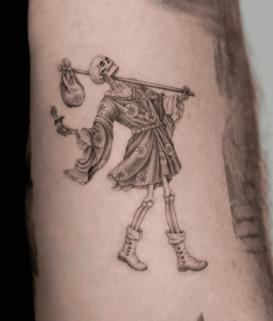 The Fool Skeleton Major Arcana Tattoo