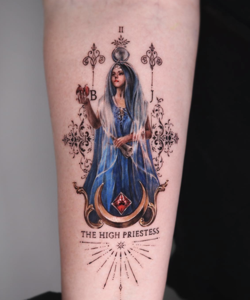 The High Priestess Major Arcana Tattoo