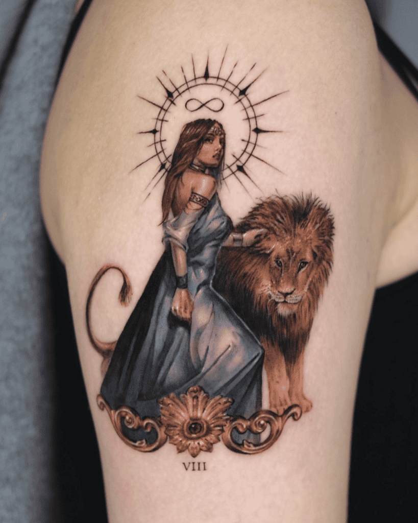 Strength Card Major Arcana Tattoo