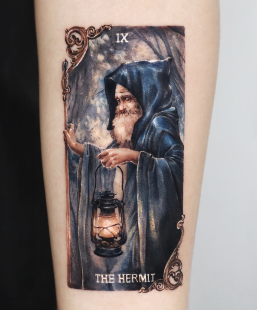 The Hermit Card Major Arcana Tattoo